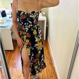 Reformation inspired Juliet black floral dress